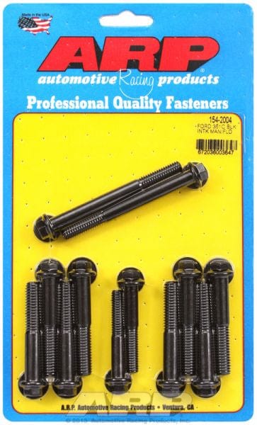 ARP fits Ford 302-351 Cleveland, 351M, 400B ARP fasteners Intake Manifold Bolt Kit Hex Head, Black Oxide AR154-2004 SR