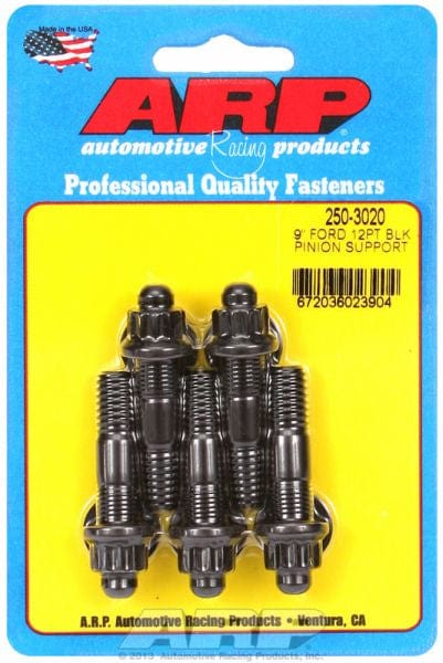 ARP fits Ford 9" Pinion Support, 3/8" x 2.000" OAL ARP fasteners Pinion Support Stud Kit, 12-Point Nut Black Oxide AR250-3020 SR