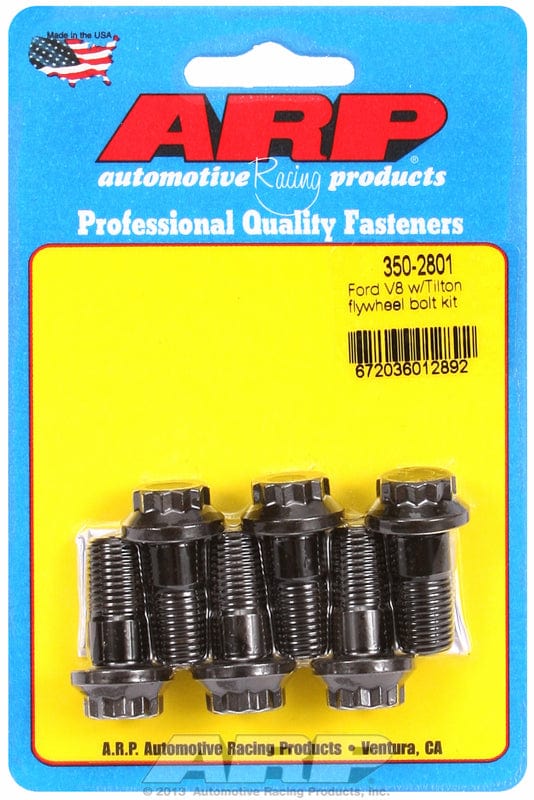ARP fits Ford V8 With Tilton Flywheel, Use 1/2" Socket, 7/16-20 Thread x ARP fasteners Flywheel Bolt Kit AR350-2801 SR