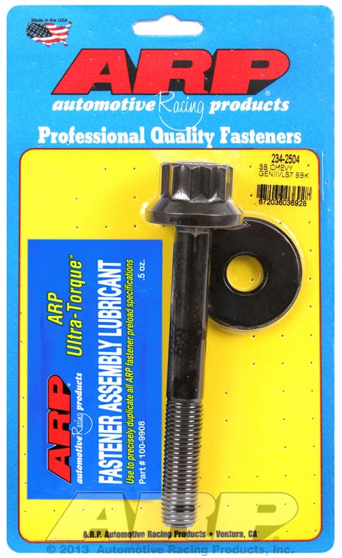 ARP fits GM 7.0L LS7 & 6.2L LT1 M16 X 2.0 Thread x 5.185" UHL, 1-1/16" So ARP fasteners Harmonic Balancer Bolt, 12-Point Black Oxide AR234-2504 SR