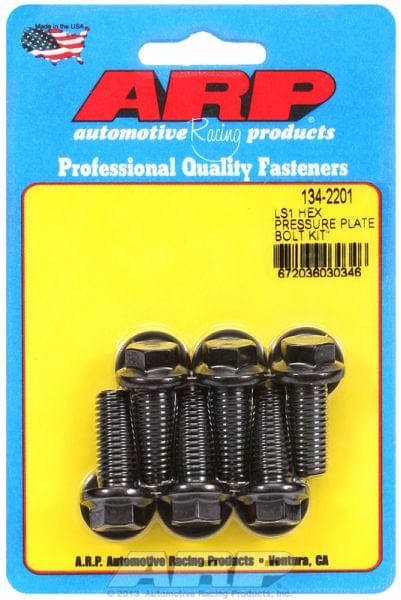 ARP fits GM LS Series (10" & 11" Clutch) .750" O.D, M10 X 1.5 Thread ARP fasteners Pressure Plate Bolt Kit, Hex Head Black Oxide AR134-2201 SR