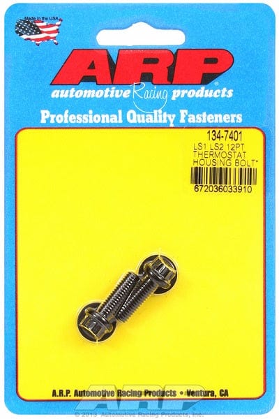 ARP fits GM LS Series 20mm UHL ARP fasteners Thermostat Housing Bolt Kit, 12-Point Head Black Oxide AR134-7401 SR