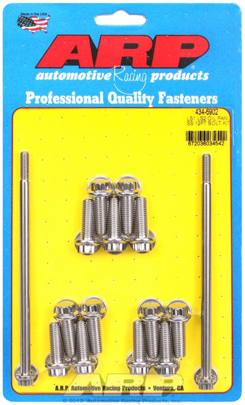 ARP fits GM LS Series ARP fasteners Oil Pan Bolt Kit, 12-Point S/S AR434-6902 SR