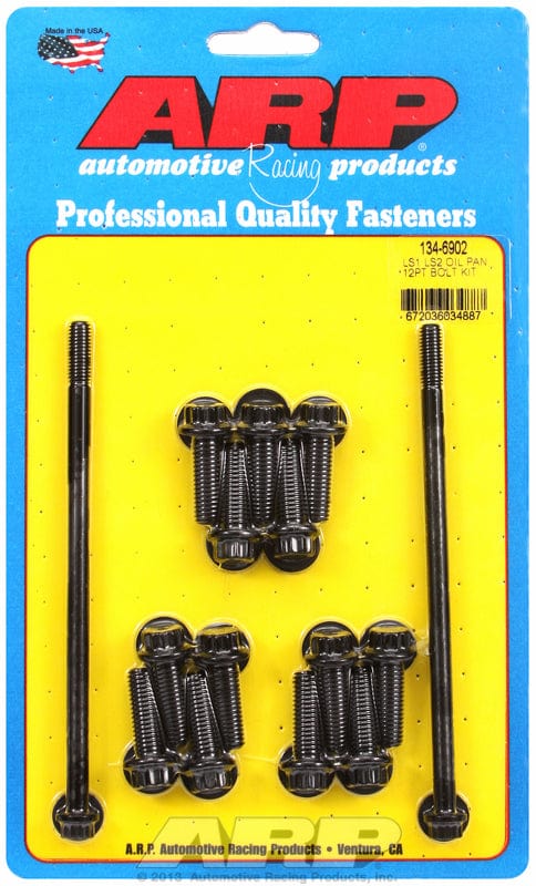 ARP fits GM LS Series ARP fasteners Oil Pan Bolt Set, 12-Point Black Oxide AR134-6902 SR