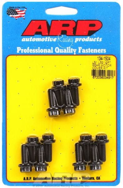 ARP fits GM LS Series ARP fasteners Rear Motor Cover Bolt Kit, 12-Point Black Oxide AR134-1504 SR