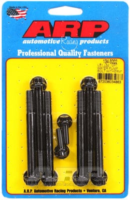 ARP fits GM LS Series ARP fasteners Water Pump & Thermostat Bolt Kit, 12-Point Black Oxide AR134-3202 SR