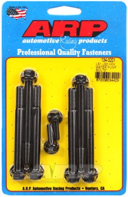 ARP fits GM LS Series ARP fasteners Water Pump & Thermostat Bolt Kit, Hex Head Black Oxide AR134-3201 SR