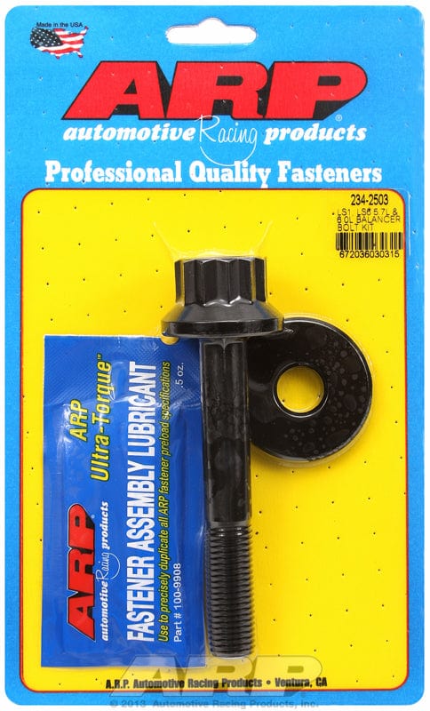 ARP fits GM LS Series (Not LS7) M16 X 2.0 Thread x 4.325" UHL, 1-1/16" So ARP fasteners Harmonic Balancer Bolt, 12-Point Black Oxide AR234-2503 SR