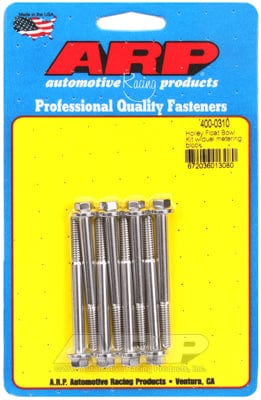 ARP fits Holley Dual Metering Block (8-Piece) ARP fasteners S/S Carburettor Float Bowl Kit, Hex Head AR400-0310 SR