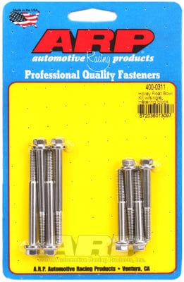 ARP fits Holley Single Metering Block (8-Piece) ARP fasteners S/S Carburettor Float Bowl Kit, Hex Head AR400-0311 SR