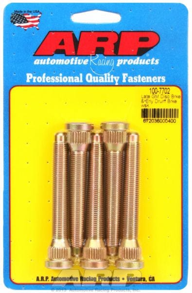 ARP fits Late GM Disc Brake & Early Drum Brake, 7/16" Thread (5-Pack) ARP fasteners Competition Wheel Studs AR100-7702 SR