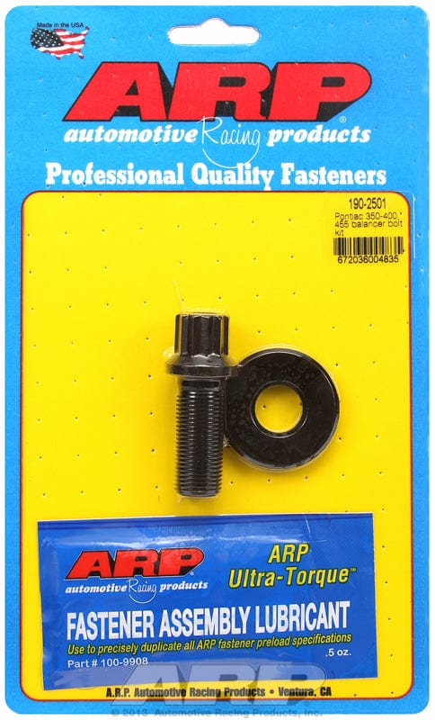 ARP fits Pontiac 350-455, 5/8-18 x 1.580" UHL, 5/8" Socket ARP fasteners Harmonic Balancer Bolt, 12-Point Black Oxide AR190-2501 SR
