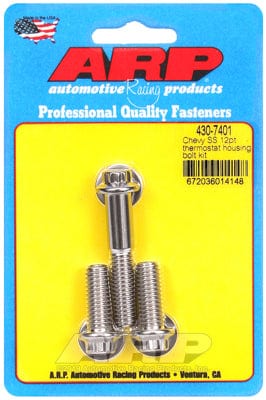 ARP fits SB/BB Chev 5/16-24 Thread x 1.000/2.000" UHL ARP fasteners Thermostat Housing Bolt Kit, 12-Point Head S/S AR430-7401 SR