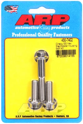 ARP fits SB/BB Chev 5/16-24 Thread x 1.000/2.000" UHL ARP fasteners Thermostat Housing Bolt Kit, Hex Head S/S AR430-7402 SR