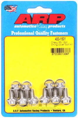 ARP fits SB/BB Chev ARP fasteners Timing Cover Bolt Kit, 12-Point Nut S/S AR400-1501 SR