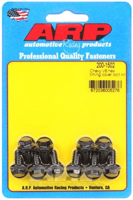 ARP fits SB/BB Chev & V6 ARP fasteners Timing Cover Bolt Kit, Hex Head Black Oxide AR200-1502 SR