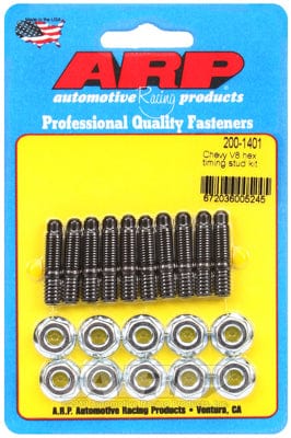 ARP fits SB/BB Chev & V6 ARP fasteners Timing Cover Stud Kit, Hex Nut Black Oxide AR200-1401 SR
