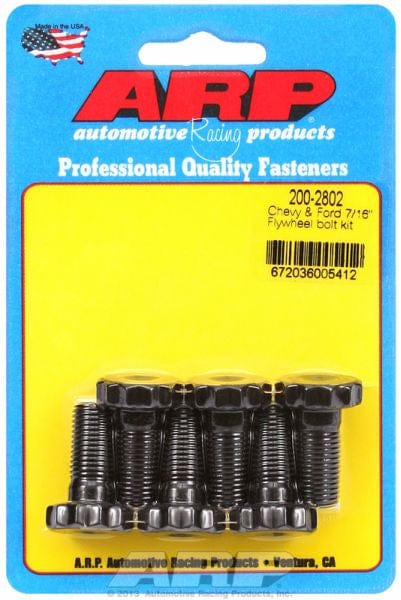 ARP fits SB/BB Chev (With 2-Piece Main Seal), SB/BB Ford & Holden V8, 7/1 ARP fasteners Flywheel Bolt Kit, Pro Series AR200-2802 SR