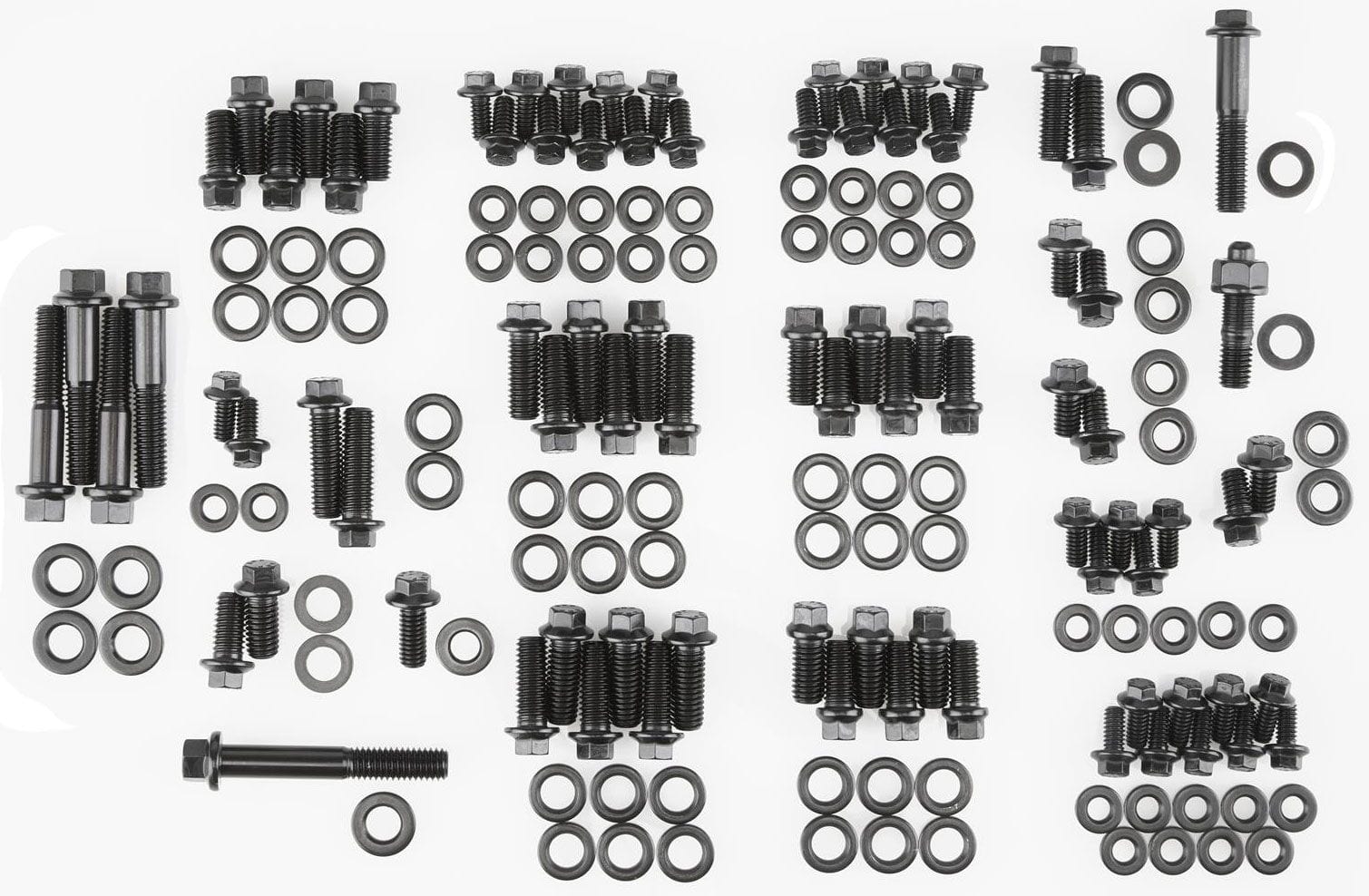 ARP fits SB Chev 350-400 With Headers (1986 & Earlier) ARP fasteners Engine Accessory Bolt Kit, Hex Head Black Oxide AR534-9801 SR