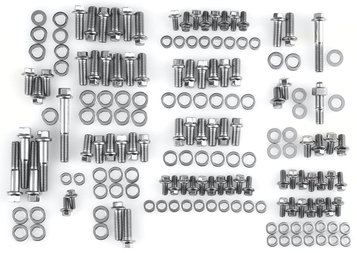 ARP fits SB Chev 350-400 With Headers (1986 & Earlier) ARP fasteners Engine Accessory Bolt Kit, Hex Head S/S AR534-9601 SR