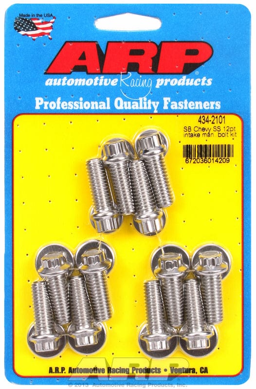 ARP fits SB Chev (Not Vortec) ARP fasteners Intake Manifold Bolt Kit, 12-Point Head S/S AR434-2101 SR
