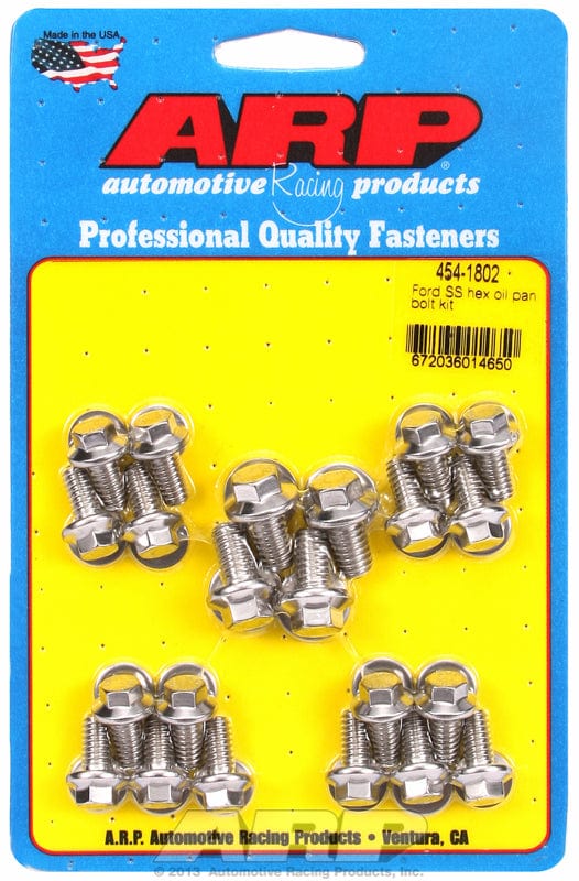 ARP fits SB Ford 283-302-351 Windsor & 302-351 Cleveland ARP fasteners Oil Pan Bolt Kit, Hex Head S/S AR454-1802 SR