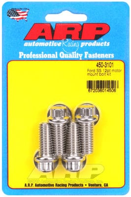 ARP fits SB Ford 289-302-351 Windsor & 302-351 Cleveland ARP fasteners Motor Mount Bolt Kit, 12-Point Head S/S AR450-3101 SR
