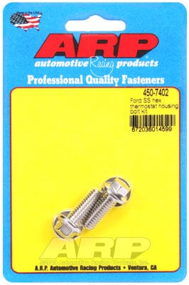 ARP fits SB Ford 289-302-351 Windsor .875" UHL ARP fasteners Thermostat Housing Bolt Kit, Hex Head S/S AR450-7402 SR