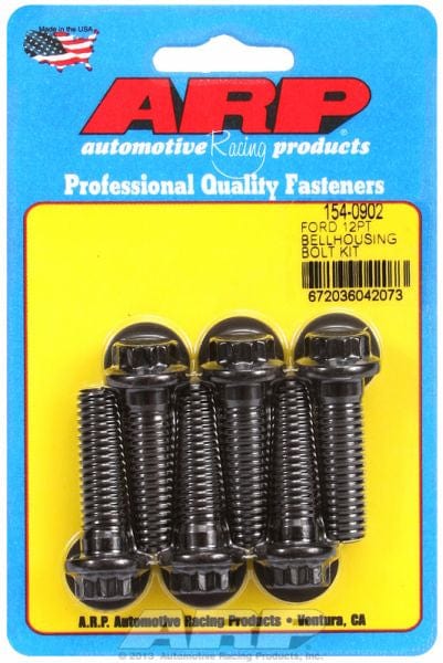 ARP fits SB Ford 289-302-351 Windsor (Automatic Transmission) 7/16-14 Thr ARP fasteners Bellhousing Bolt Kit, 12-Point Nut Black Oxide AR154-0902 SR