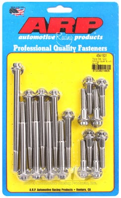 ARP fits SB Ford 289-302 Windsor With Cast Iron Pump ARP fasteners Timing Cover & Water Pump Bolt Kit, 12-Point Head S/S AR454-1501 SR