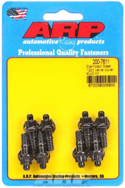 ARP fits Stamped Steel Covers 1/4-20 Thread x 1.170" OAL (8-Pack) ARP fasteners Valve Cover Stud Kit, 12-Point Nut Black Oxide AR200-7611 SR