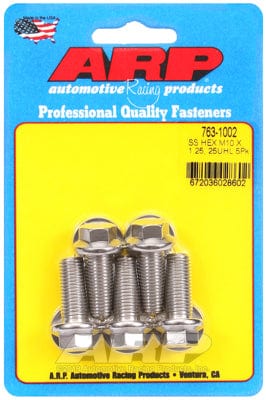 ARP M10 x 1.25 Thread x 25mm UHL With 12mm Socket Head ARP fasteners 5-Pack Bolt Kit, Hex Head S/S AR763-1002 SR