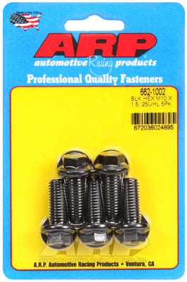 ARP M10 x 1.50 Thread x 25mm UHL With 12mm Socket ARP fasteners 5-Pack Bolt Kit, Hex Head Black Oxide AR662-1002 SR