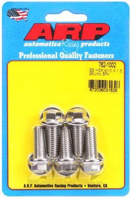 ARP M10 x 1.50 Thread x 25mm UHL With 12mm Socket Head ARP fasteners 5-Pack Bolt Kit, Hex Head S/S AR762-1002 SR