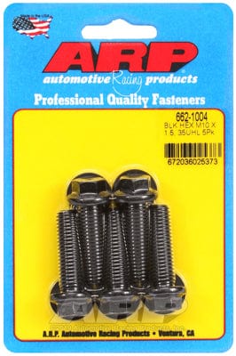 ARP M10 x 1.50 Thread x 35mm UHL With 12mm Socket ARP fasteners 5-Pack Bolt Kit, Hex Head Black Oxide AR662-1004 SR
