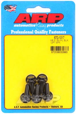 ARP M6 x 1.00 Thread x 16mm UHL With 8mm Socket Head ARP fasteners 5-Pack Bolt Kit, 12-Point S/S AR670-1017 SR