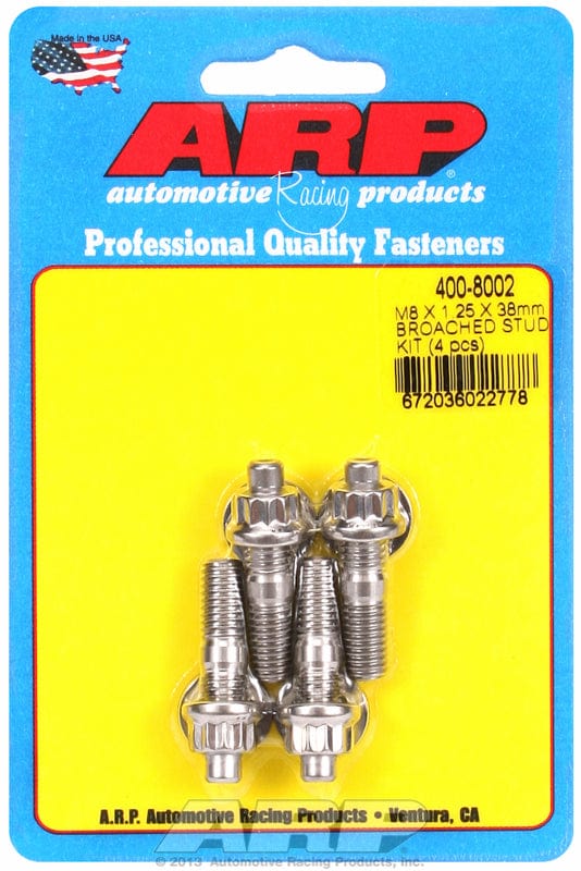 ARP M8 x 1.25 Thread x 1.500" OAL (4-Pack) ARP fasteners Accessory Stud Kit, 12-Point Nut S/S AR400-8002 SR