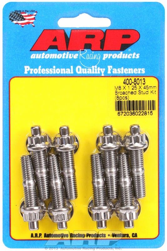 ARP M8 x 1.25 Thread x 1.750" OAL (8-Pack) ARP fasteners Accessory Stud Kit, 12-Point Nut S/S AR400-8013 SR