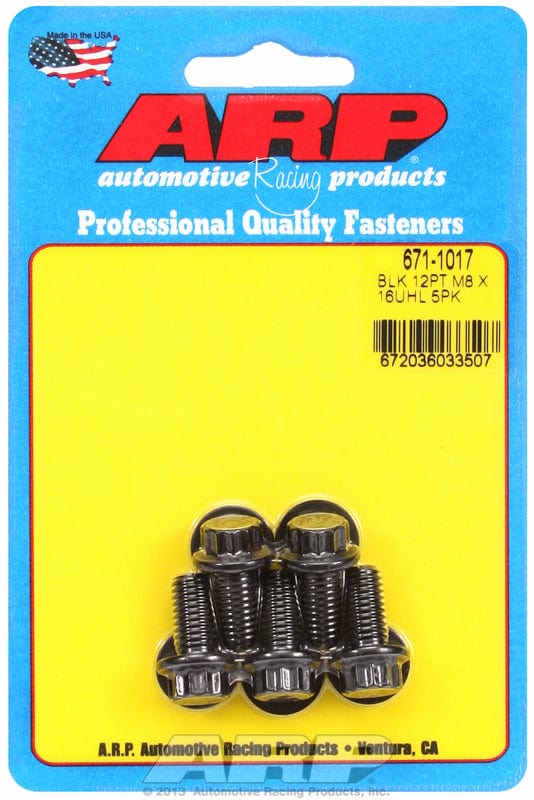 ARP M8 x 1.25 Thread x 16mm UHL With 10mm Socket Head ARP fasteners 5-Pack Bolt Kit, 12-Point S/S AR671-1017 SR
