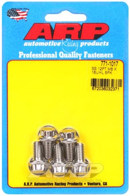 ARP M8 x 1.25 Thread x 16mm UHL With 10mm Socket Head ARP fasteners 5-Pack Bolt Kit, 12-Point S/S AR771-1017 SR