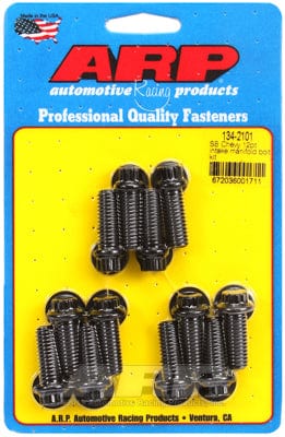 ARP Small Block Chev ARP fasteners Intake Manifold Bolt Kit, 12-Point Black Oxide AR134-2101 SR