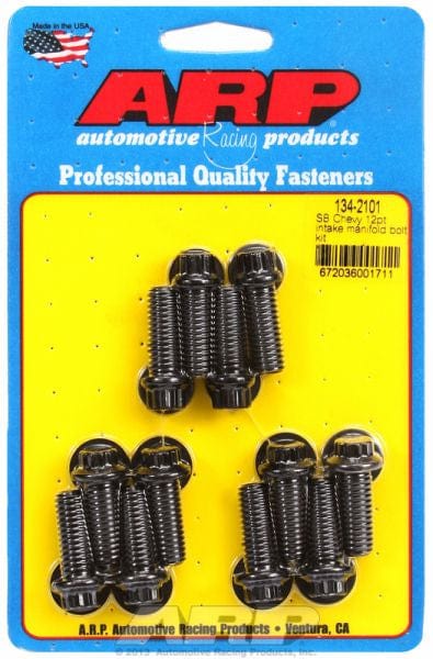 ARP Small Block Chev ARP fasteners Intake Manifold Bolt Kit, 12-Point Black Oxide AR134-2101 SR