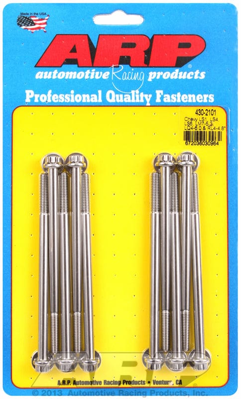 ARP Suit GM LS1, LS4, LS6, 4.8L-RL4, 5.3L-LM7, 6.0L-LQ4 ARP fasteners Intake Manifold Bolt Kit, 12-Point Head S/S AR430-2101 SR