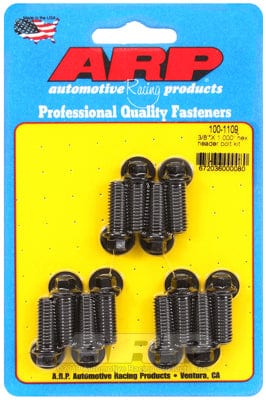 ARP Universal, 3/8" Thread X 1.000" UHL (12 Pack) ARP fasteners Exhaust Header Bolt Kit, Hex Head Black Oxide AR100-1109 SR