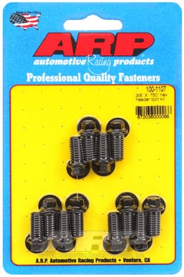 ARP Universal, 3/8" Thread X .750" UHL (12 Pack) ARP fasteners Exhaust Header Bolt Kit, Hex Head Black Oxide AR100-1107 SR