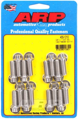 ARP Universal 3/8" X 1.000" UHL (16 Pack) ARP fasteners Exhaust Header Bolt Kit, 12-Point S/S AR400-1210 SR