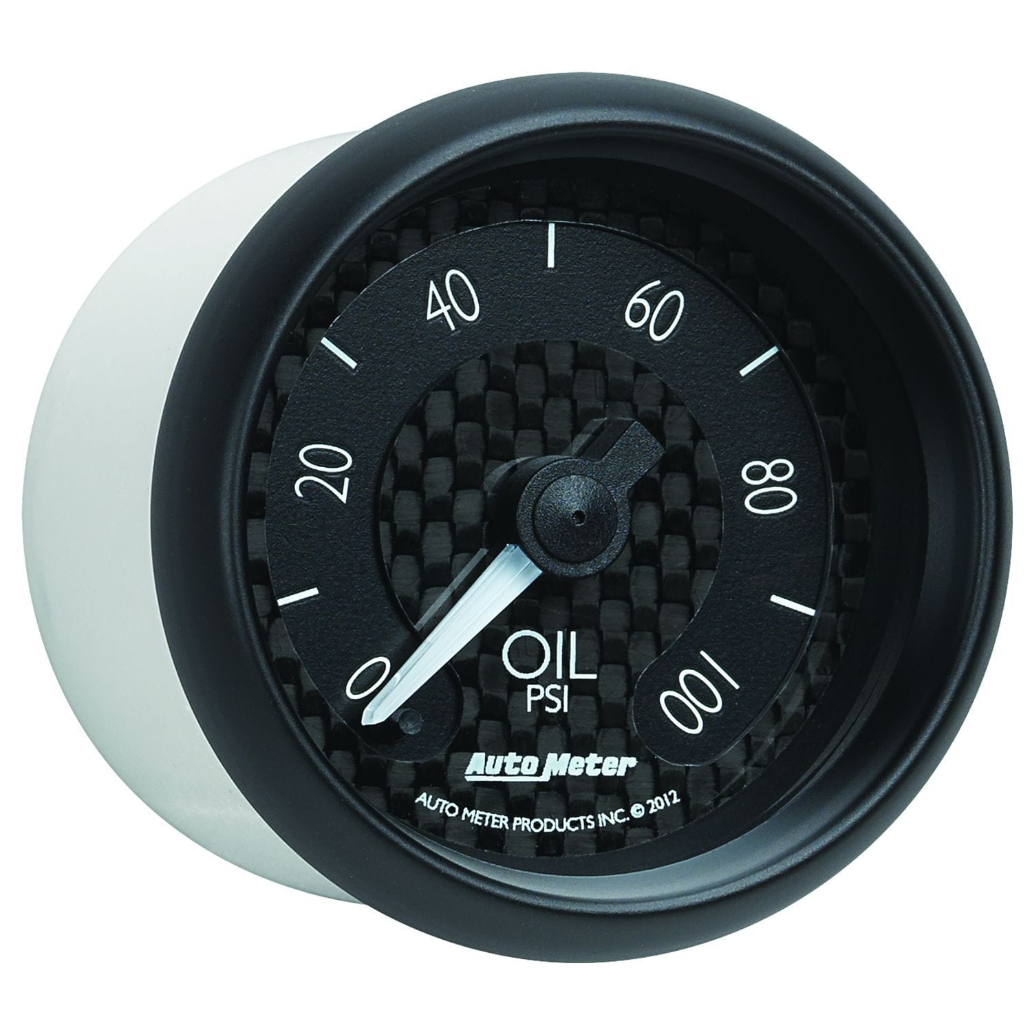 AUTOMETER 2-1/16", Black Carbon Fiber Dial, Full Sweep Electrical, 0-100 psi Auto Meter GT Series Oil Pressure Gauge AU8053 SR