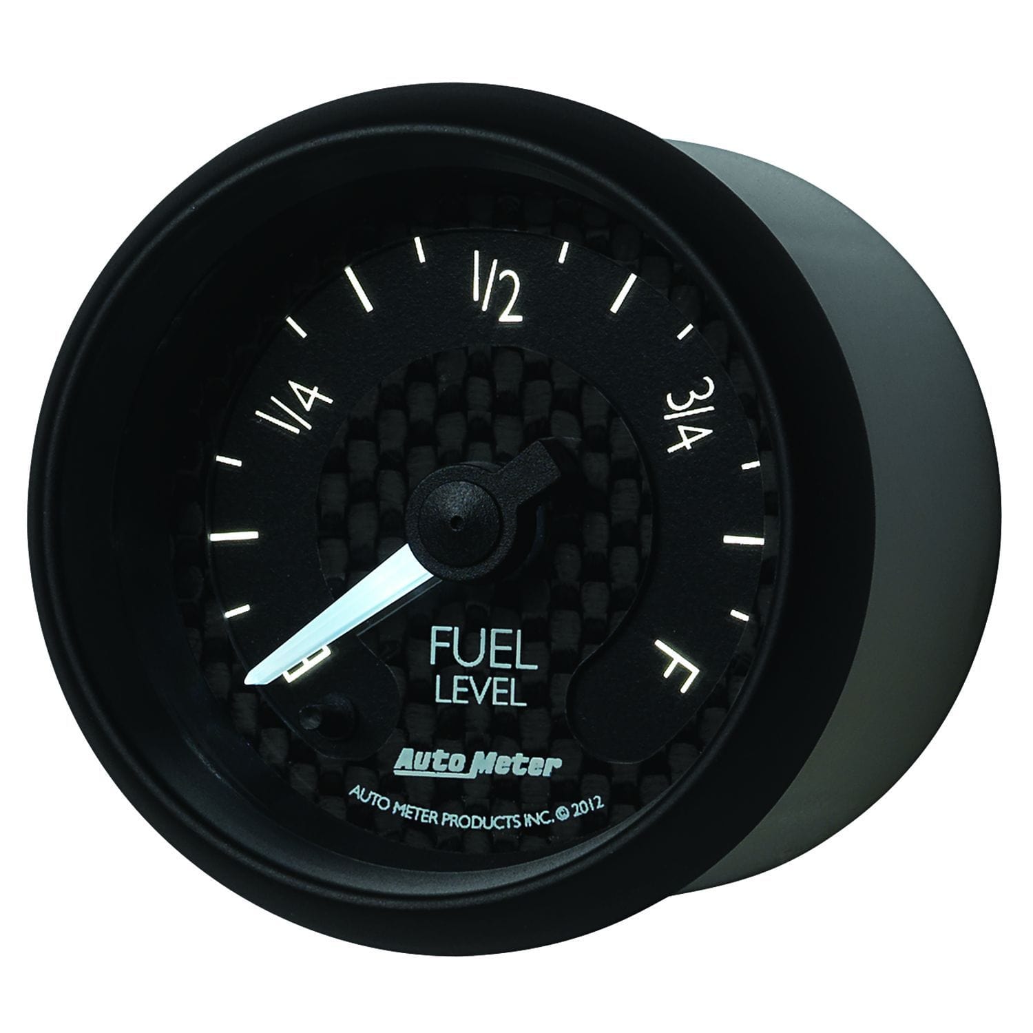 AUTOMETER 2-1/16", Black Carbon Fiber Dial, Short Sweep Electric, 0E-280F ohm Auto Meter GT Series Fuel Level Gauge AU8010 SR
