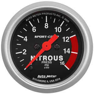 Auto Meter Sport-Comp Series Nitrous Pressure Gauge AU3374