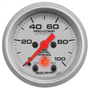 Auto Meter Ultra-Lite Series Oil Pressure Gauge AU4352